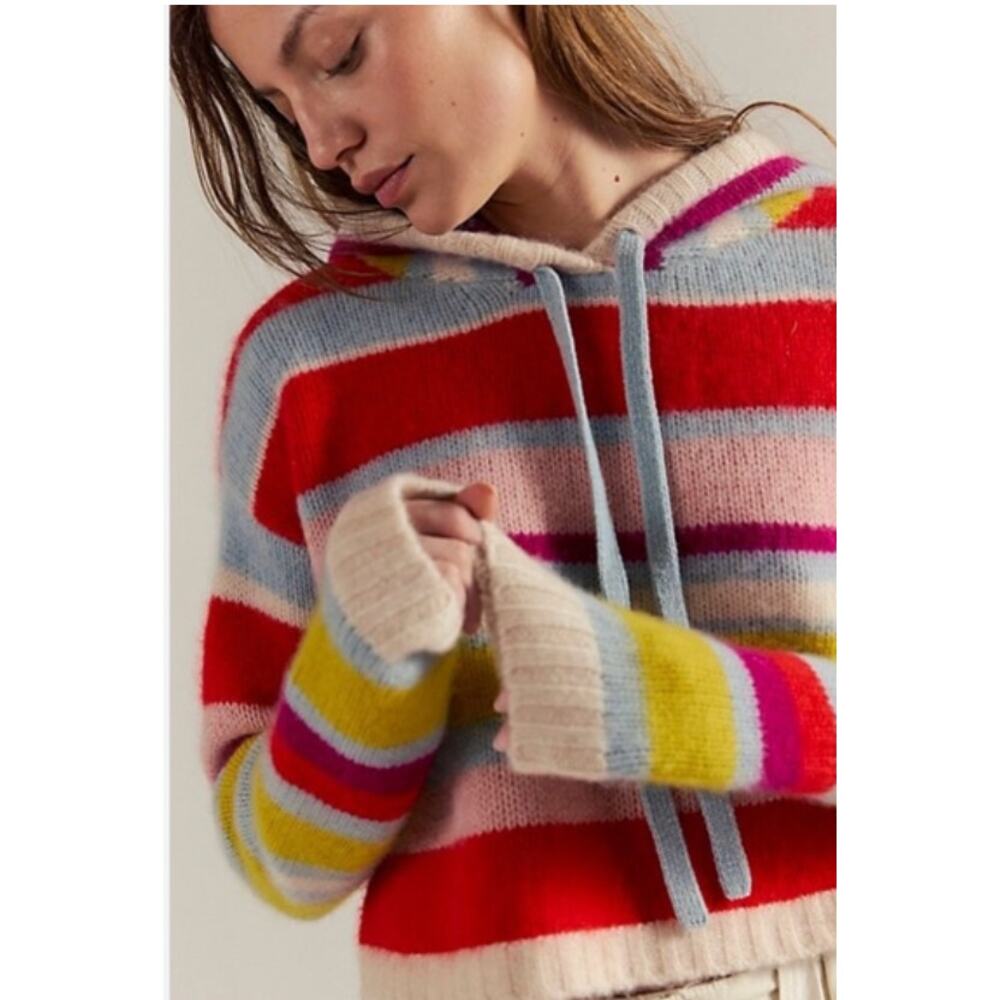 Free People Candy Lane Cashmere Hoodie In Candy Lane Small